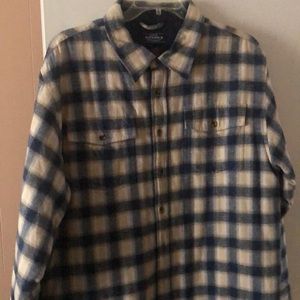 Quilted plaid flannel shirt
